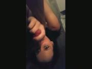 Playful Girl Gives An Eyefucking girl giving head