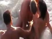 beach sex tapes a slut fucking 2 guys at the beach