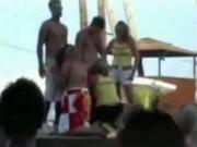 Beach party girl giving head Sex Game On Stage