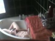 Sneakily Taping A Girl self fuck In The Bathtub