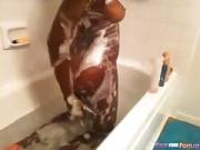 Busty ebony Girl Masturbates With A toy porn In The Bathtub