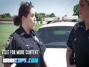 Blondie And Dark Haired Police Ride a Monstrous Cock