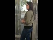 Lunatic Cums On A Girl Waiting At The Bus Station