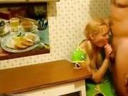 Daddy and girl roleplay fantasy having sex on the kitchen table