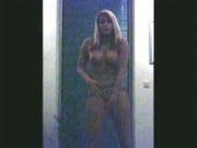 blonde unshaved pussy Dances Topless In Her Bedroom