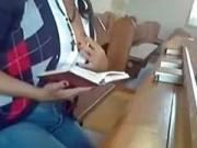 Angel with large boobs masturbates in church whilst I film her