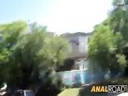 Fine Brunet Getting Her Nice Bubble Butt Behind Trilled Outdoors