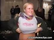 pretty big girl shows off at mardi gras