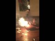 Its Fire Crotch Crazy Stripper Lights Up Her Pussy At A party