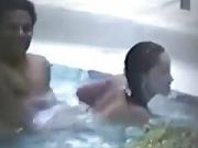 boobs exposed tapes a latin couple fucking in the swimming pool