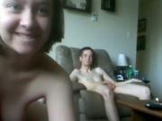 Brunette Teen Gives Her Skinny BF A Blowjob On The Sofa