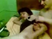 Russian Partygirl Gets Fingered By Her BF While She Sucks His Friend