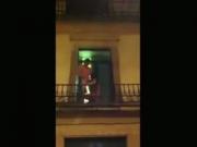 Crazy Fucked Up Girl Sucks Off Her BF On The Balcony And Gets Cheered On