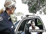Dark Thug is Taken to a Private Spot by Perverted Milf Cops