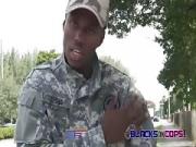 Black ARMY Soldier Has Foursome With Young Lady Cops