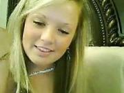 Busty blonde teen fucks herself on cam