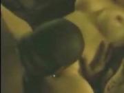 ebony sperm oozes out from her white cunt