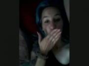 Emo teenie With Blue Hair Captures Herself self fuck