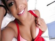 Ebony gf gets sticky facial after sex