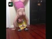 teeny Does A Topless Handstand And Sucks Spongebobs vibrator porn Cock