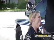 Milf Cop Swallows on Criminals Balls