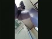 Crazy teen Masturbates With The Toiletbrush In The Bathroom