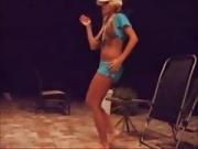 Cute blonde Girl Strips To Some Gangsta Rap Fail