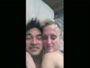 White Girl Rides Her amateur asian BF