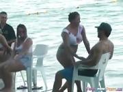 Wet T-Shirt Lapdance Partygirl Puts Her Huge Tits In That Guys Face