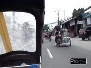 Filipna Mabeline Goes in Tuktuk With Turned on White Tourist