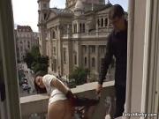 Euro Juvenile Whipped on Balcony