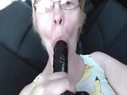 Masturbating in an Uber Using Her Sex Toy