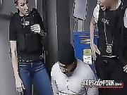 Dirty Thief is Subdued by Perverted Milf Authorities Into Hot Sex