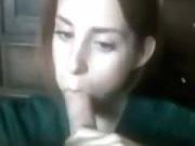 Nerdy gal makes large dick cum