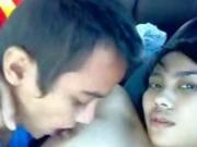 amateur asian teen Gets Her Tits Sucked And Pussy Fingered In Her BF039s Car