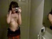 Hot teenie Tapes Herself Naked In The Bathroom Mirror