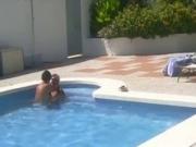 grandma porn Couple Fucks In The Pool On Vacation