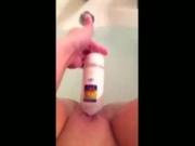 teeny Masturbates With A Soap Bottle In The Bathtub