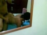 Dude Tapes Himself Fucking His Colombian pussy GF In The Mirror