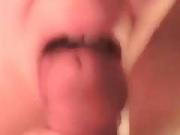 Homemade blow job with tongue teasing Cumshot