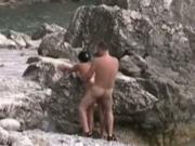 Couple Has Doggystyle Sex On The Rocks Near The Sea