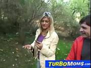 Outdoor threesome sex with czech milf whore Klarisa Leone