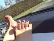 Toes getting spread on passenger side dashboard
