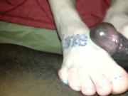 Interracial cum on white tattoes ankle and toes