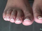 Ebony toes with white French Manicured tips