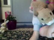 Adorable Young Blonde Girl Takes Off Her Socks And Plays Around With Her Cute Little Feet