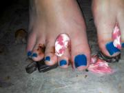 Crushing taffy and chocolate between toes