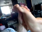 Massaging her sexy feet * birthmark on sole