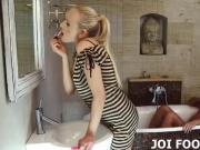 Blond Beeauty gets good treatment in the bathroom