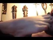 Slave licking soles like he means it